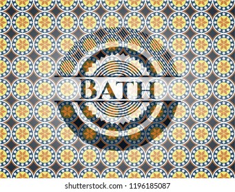 Bath arabic style emblem. Arabesque decoration.