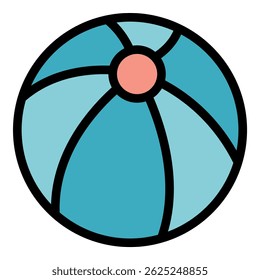 Bath ball icon. Outline bath ball vector icon color flat isolated