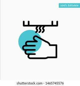 Bath, Bathroom, Cleaning, Dryer, Hand turquoise highlight circle point Vector icon. Vector Icon Template background