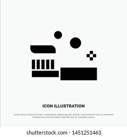 Bath, Bathroom, Cleaning, Shower, Toothbrush solid Glyph Icon vector