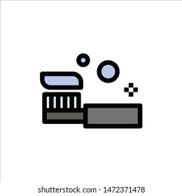 Bath, Bathroom, Cleaning, Shower, Toothbrush  Flat Color Icon. Vector icon banner Template