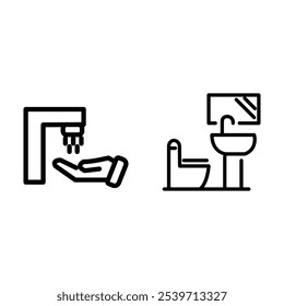 Bath and Bathroom icon set.