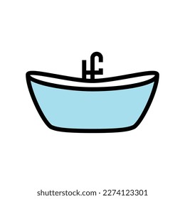 bath bathroom interior color icon vector. bath bathroom interior sign. isolated symbol illustration