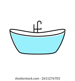 bath bathroom interior color icon vector. bath bathroom interior sign. isolated symbol illustration