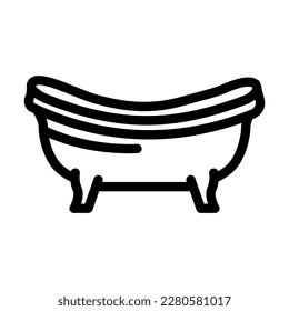bath bathroom interior line icon vector. bath bathroom interior sign. isolated contour symbol black illustration