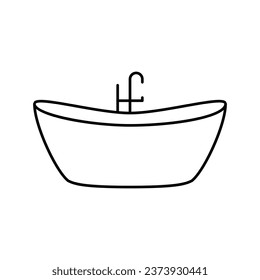 vector de icono de línea interior del baño de baño. letrero interior del baño. símbolo de contorno aislado ilustración negra