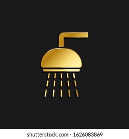 Bath, bathroom, shower gold icon. Vector illustration of golden