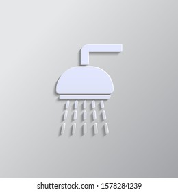 Bath, bathroom, shower paper style, icon. Paper style vector icon.