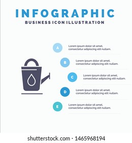 Bath, Bathroom, Shower, Water Solid Icon Infographics 5 Steps Presentation Background. Vector Icon Template background