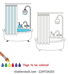 Bath to be colored, the coloring book for preschool kids with easy educational gaming level.