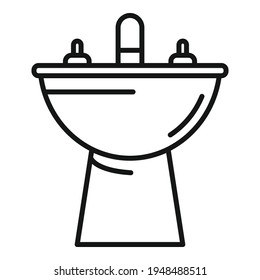 Bath bidet icon. Outline Bath bidet vector icon for web design isolated on white background