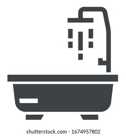 bath black icon on white background