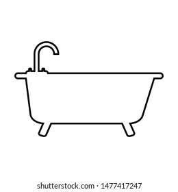 Bath black on a white background, vector illustration for design.