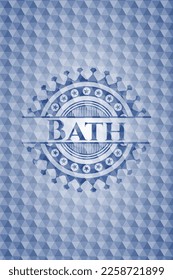 Bath blue emblem with geometric pattern background. Vector Illustration. Detailed. 