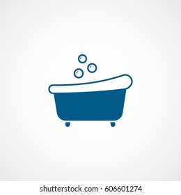 Bath Blue Flat Icon On White Background