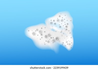 Bath  blue foam isolated on a light background. Shampoo bubbles texture.Shampoo and bath lather vector illustration.
