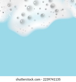 Bath blauer Schaum einzeln auf transparentem Hintergrund. Shampoo Bläschen Textur.Sparkling Shampoo und Bad andere Vektorgrafik.
