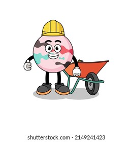 bath bomb cartoon as a contractor , character design