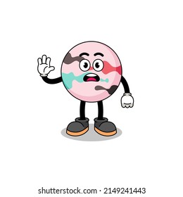 bath bomb cartoon illustration doing stop hand , character design
