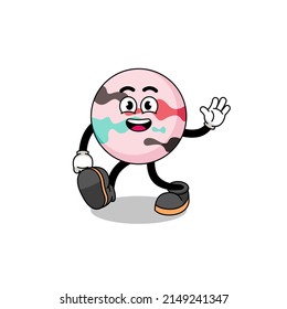 bath bomb cartoon walking , character design