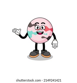 Badbombencartoon mit Begrüßungsposie , Charakterdesign