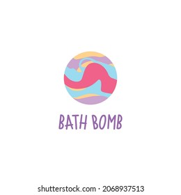 Bath bombe bunte einfache Logo Symbol Symbol Symbol Vektorgrafik Vorlage