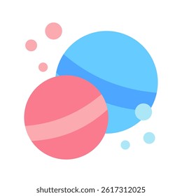 Bath Bomb flat color, mini illustration icon, related to relaxation, spa, wellness and more. Vector EPS 10 for modern concept, print, UI, UX kit, web and app development