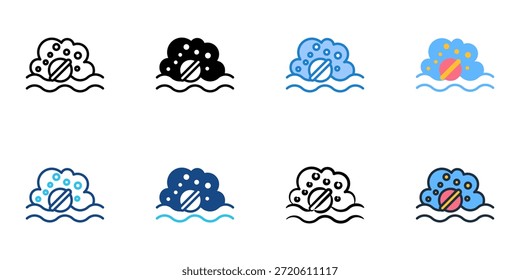 Bath bomb icons set multiple style collection. Editable stroke 
