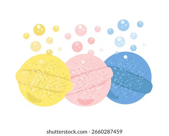 Material do conjunto de ilustração da bomba de banho