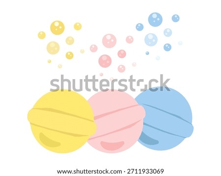 Bath bomb illustration set material