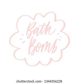 Bath bomb - packaging label design. Lettering composition.