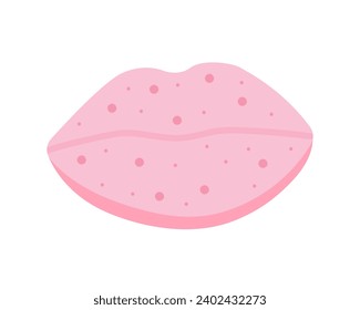 Forma de los labios rosados de la bomba de bambú