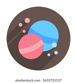 Bath Bomb arredondado cor plana, ícone mini ilustração, relacionado ao relaxamento, spa, bem-estar e muito mais. Vetor EPS 10 para conceito moderno, impressão, UI, kit UX, web e desenvolvimento de aplicativos