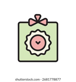 Icono de color de la caja de regalo de las bombas de baño. Vector ilustración simple del concepto de belleza. Bomba de sales de baño, belleza, cosmética, relacionada con la relajación, spa, bienestar. Aislado en el fondo blanco