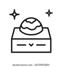 Bath bombs gift box outline icon. Vector simple illustration from beauty concept. Bath salts bomb, beauty, cosmetic, related to relaxation, spa, wellness. Isolated on white background