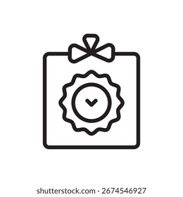 Icono de contorno de caja de regalo de bombas de baño. Vector ilustración simple del concepto de belleza. Bomba de sales de baño, belleza, cosmética, relacionada con la relajación, spa, bienestar. Aislado en el fondo blanco