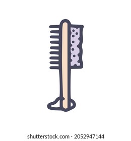 color de pincel de baño vectorial doodle simple icono