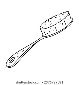 Badebürste. Handgezeichneter Doodle-Stil. Vektorgrafik einzeln auf Weiß. Farbseite.