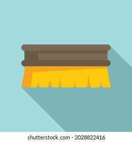 Bath brush icon flat vector. Shower bathroom. Clean brush
