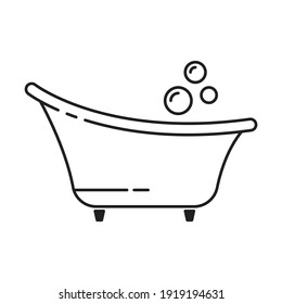 Bath with bubbles icon. vector illustration