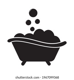 Bath with bubbles icon vector illustration sign