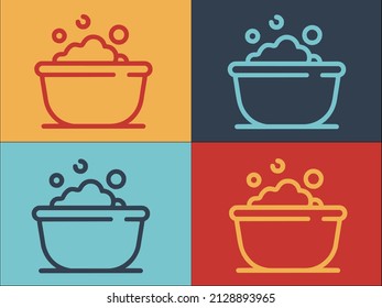 Bath With Bubbles Logo Template, Simple Flat Icon of bath,soap,clean