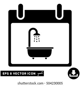 Bath Calendar Day icon. Vector EPS illustration style is flat iconic symbol, black color.