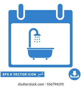 Bath Calendar Day icon. Vector EPS illustration style is flat iconic symbol, cobalt color.
