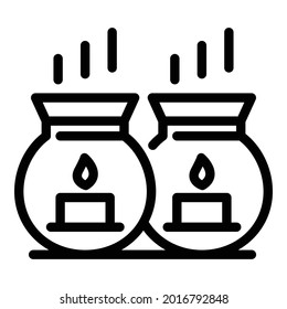 Bath candles icon. Outline bath candles vector icon for web design isolated on white background