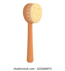 Vector de caricatura de icono de pincel de cuidado de baño. Cuerpo de madera. Herramienta de secado