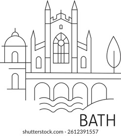 Bath City Line Draw Simple Minimalist