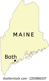 Bath City Location On Maine Map Stock Vector (Royalty Free) 2203886337 ...