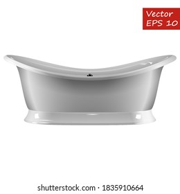 Bath in classic style side view, vector.
