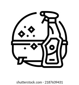 bath cleaner detergent line icon vector. bath cleaner detergent sign. isolated contour symbol black illustration